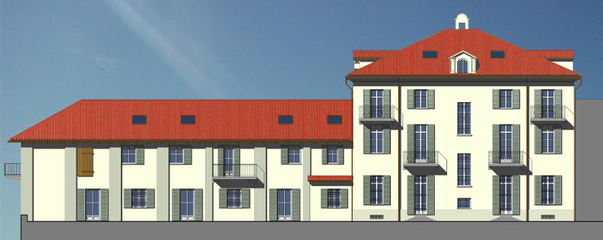 Villa Giovine - Prospetto Nord (render)